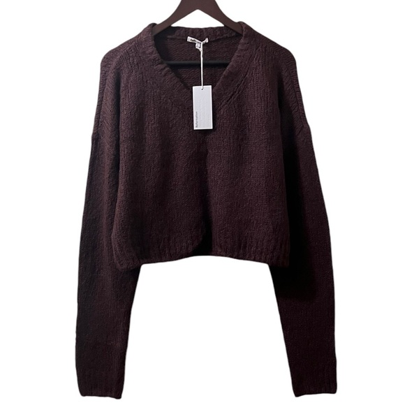 Reformation Wenda Sweater Alpaca Merino Wool Blend V-Neck Pullover Sz L - Picture 1 of 11